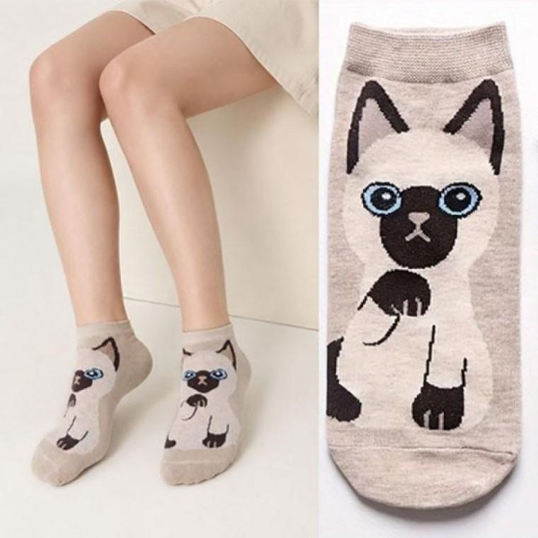 고양이 사계절 캐주얼 삭스 데일리 양말 여성 캐릭터 발목양말 모두팜