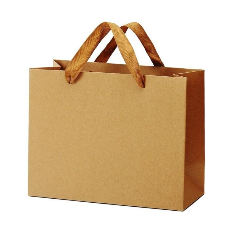 고급지 크라프트 면끈 종이쇼핑백 23x18cm