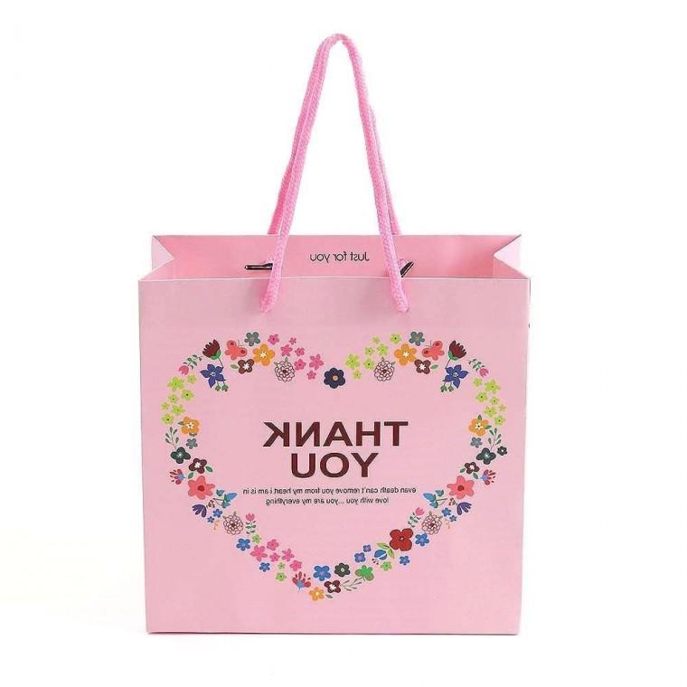 종이 쇼핑백 5p 20x20cm 플라워 하트