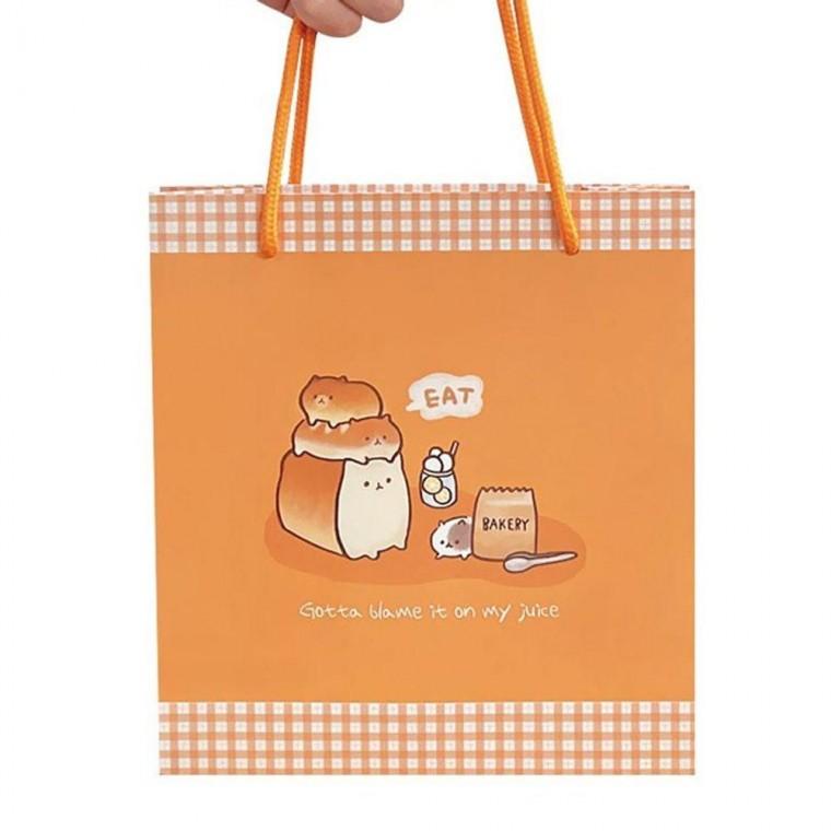 캐릭터 쇼핑백 연갈색 10개입 1P 종이가방 종이백