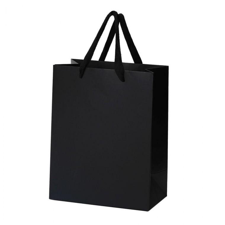 고급지 블랙 면끈 종이쇼핑백 18x23cm
