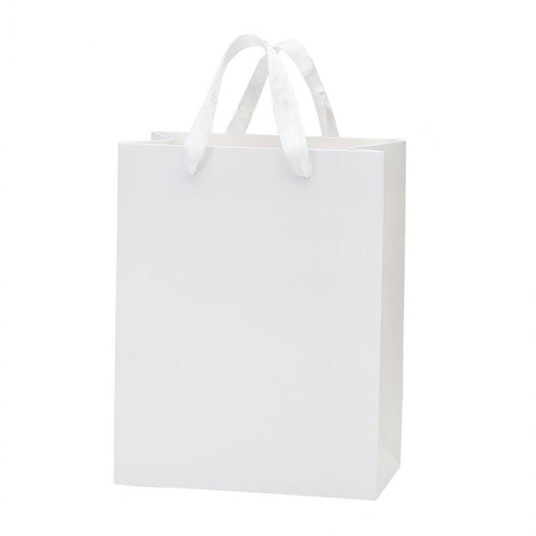 고급지 화이트 면끈 종이쇼핑백 18x23cm