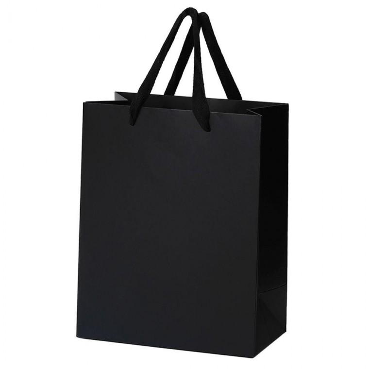 고급지 블랙 면끈 종이쇼핑백 22x28cm