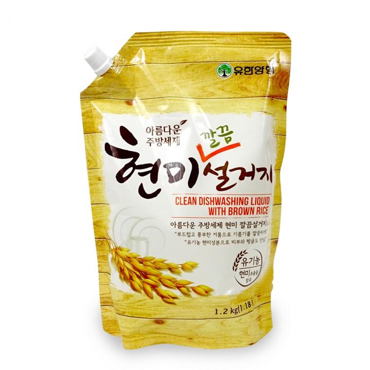 현미깔끔설거지 리필 1.2kg 주방세제 비린내 기름기 찌든때 제거