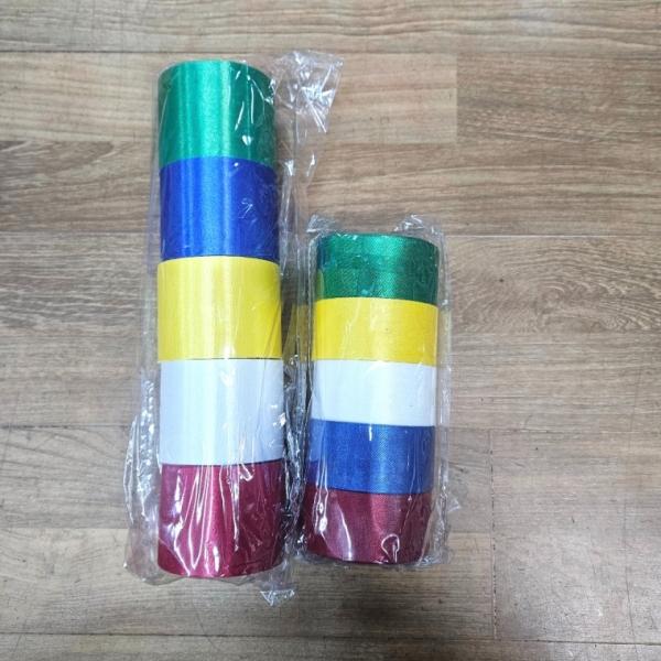 5색 커팅식 테잎 3cm 5cm 공단배너 오픈행사 장식용