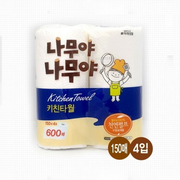 미래생활 나무야나무야 2겹 키친타올 150매 4롤 키친타월 휴지 화장지