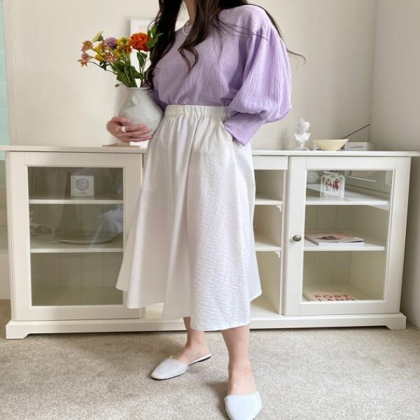G126227 플레어 밴딩롱스커트 풀스커트