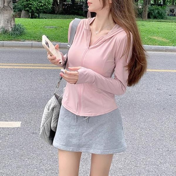 G126900 아이스실크 자외선차단 후드점퍼 집업트레이닝