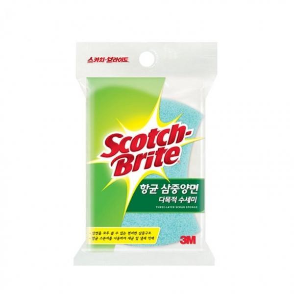 3M 스카치브라이트 1527 항균 삼중양면 다목적 수세미