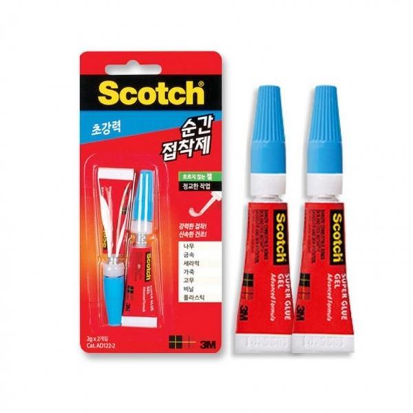 3M 스카치 순간접착제 초강력 젤형 2g 2개입 AD122-2