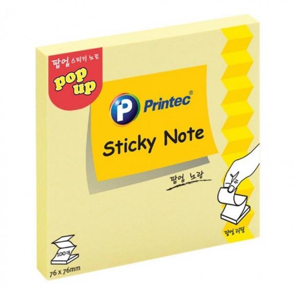 프린텍 P7676Y 팝업스티키노트 노랑 76x76