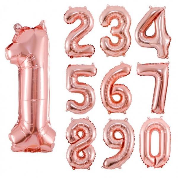 숫자은박풍선(소)로즈골드 파티장식 호일 기념일 생일