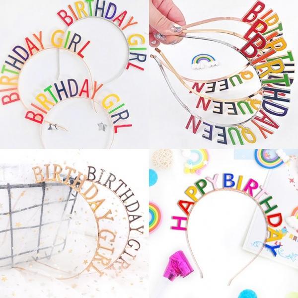 레터링생일머리띠(모음) 생일머리띠 파티 헤어밴드