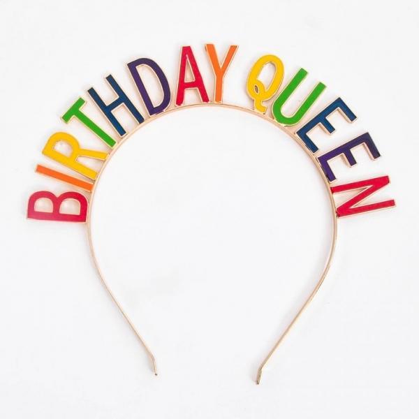 레터링생일머리띠(대)벌스데이퀸골드 파티 헤어밴드