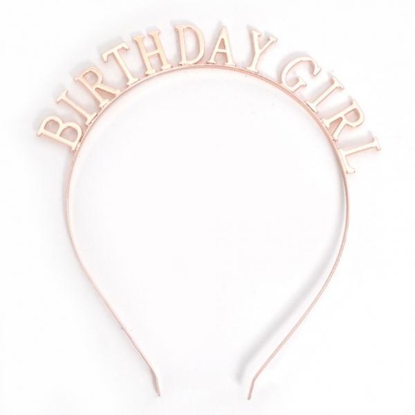 레터링생일머리띠(소)벌스데이걸로즈골드 파티 헤어밴드