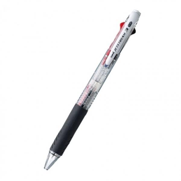 미쯔비시 제트스트림3색볼펜 클리어 0.38mm SXE3-400-38 필기구