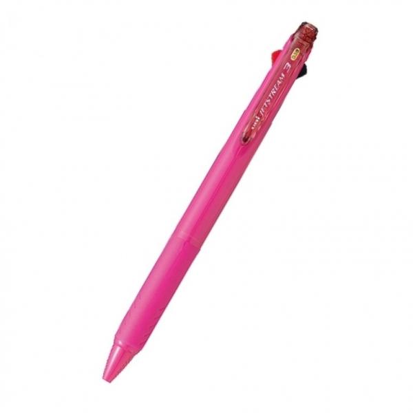 미쯔비시 제트스트림3색볼펜 로즈핑크0.38mm SXE3-400-38 필기구