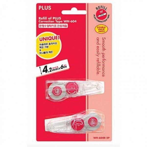 PLUS 수정테이프 리필 WH-604R 4.2mmx6M 2개