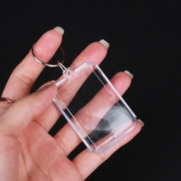 투명 포카 증명사진 키링 직사각