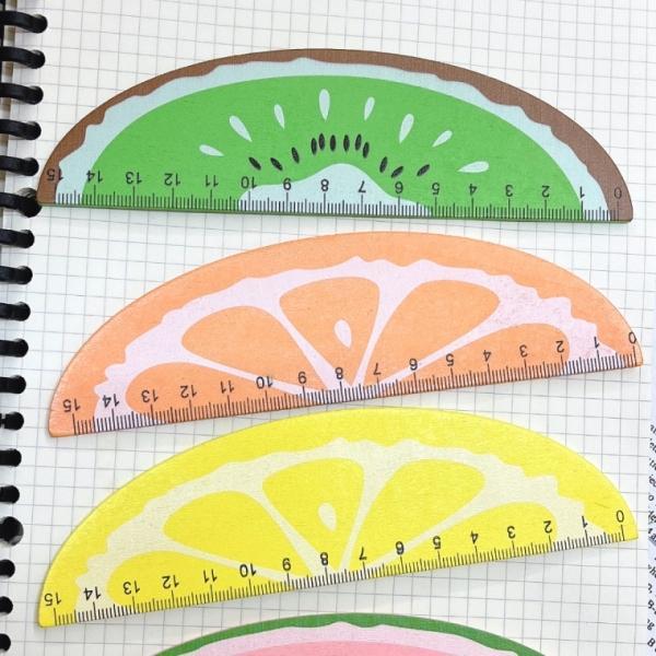 과일모양자 오렌지 디자인 15cm 자