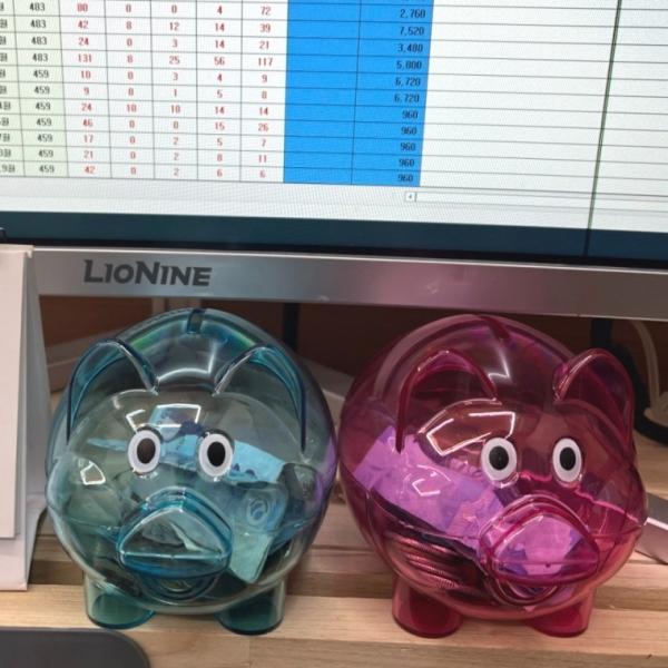 투명 컬러 돼지저금통