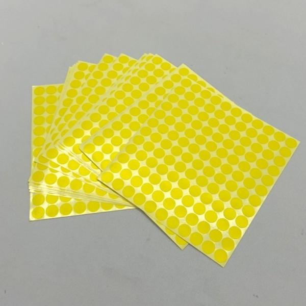 원형 도트 스티커 13mm 노랑 15매