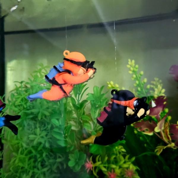 사진찍는 잠수부 어항 꾸미기 피규어