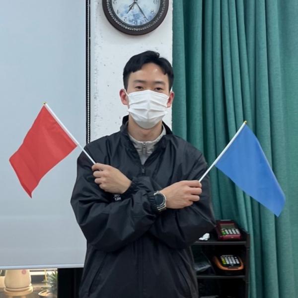 응원 깃발 레드