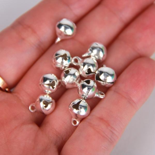 비즈 키링부자재 미니 은방울 8mm 10P