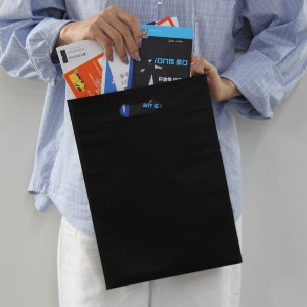 부직포 손잡이 봉투 쇼핑백 블랙 25x35