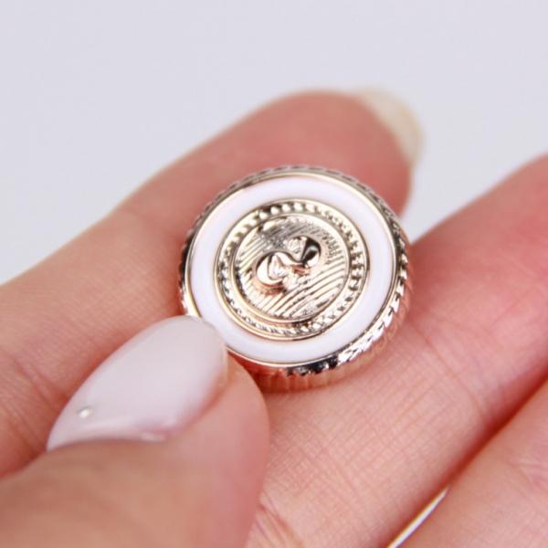 가디건 금장단추 원형 화이트 18mm