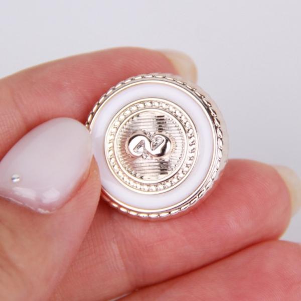 가디건 금장단추 원형 화이트 21mm