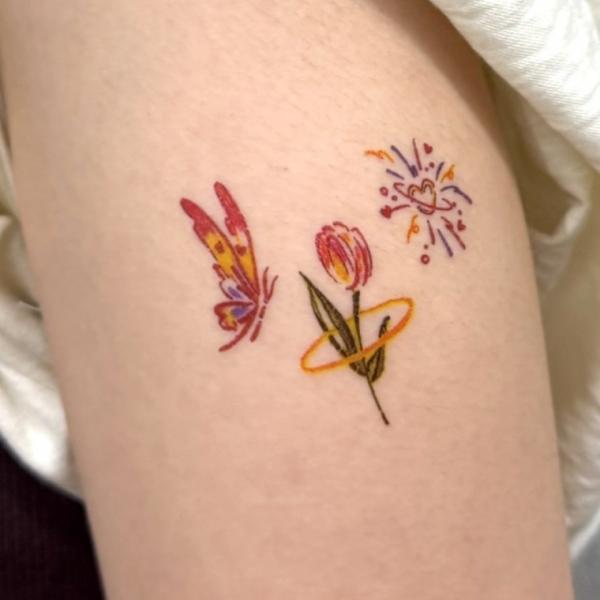 붙이는 판박이 미니 타투스티커 나비B