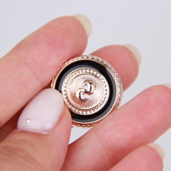 가디건 금장단추 원형 블랙 21mm
