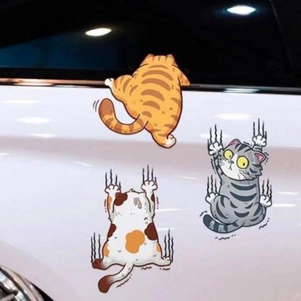 고양이 자동차스티커 차량용 흡집 스크래치 스티커