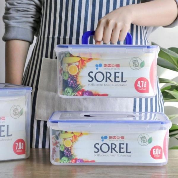 국산 김치통 김치 보관용기 반찬통 3.3L 4.7L 6L 7L