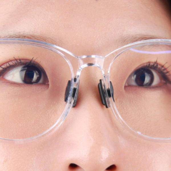 붙이는 실리콘 안경코받침 나비 코패드 블랙 10P