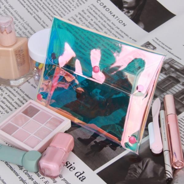 똑딱이 홀로그램 PVC 파우치 대