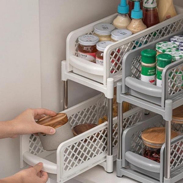 싱크대 주방선반 슬라딩 DY-536 싱크인 수납 정리 하부장 틈새 다용도 슬림 조립