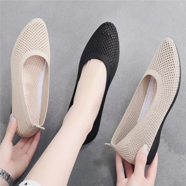 225-255 니트 메쉬 펀칭 플랫슈즈