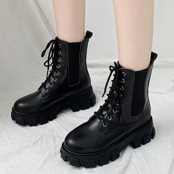 225-250 레이스업 플랫 워커 부츠