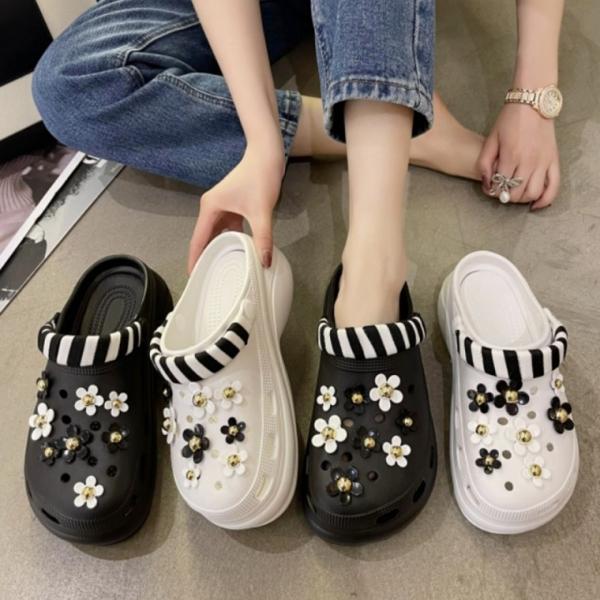 230-250 플라워파츠 통굽 슬리퍼 샌들