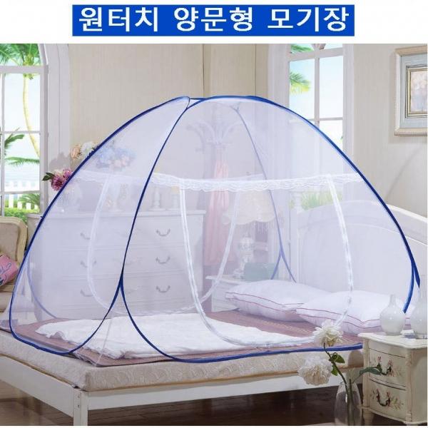 [싸더라] 원터치 양문형 모기장 텐트 퀸1 2인용 패밀리 3 4인용