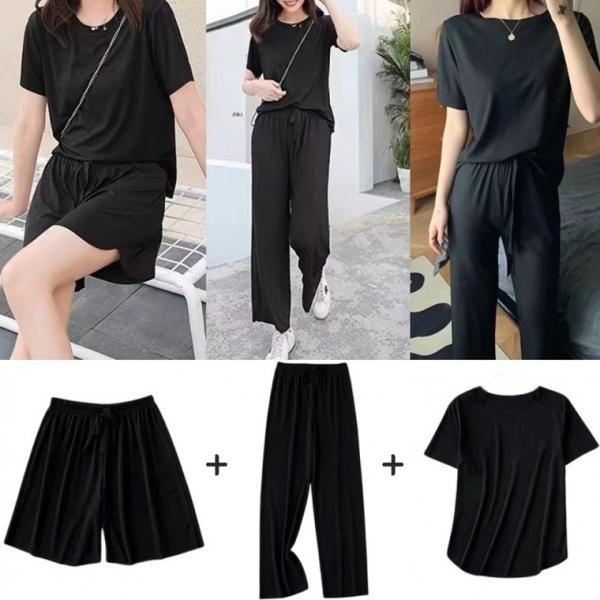 시원한 찰랑찰랑 아이스 쿨 상하 반바지 3종세트