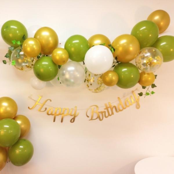 유치원 어린이집 생일파티 이벤트 행사 가랜드세트 올리브그린 클라우드풍선