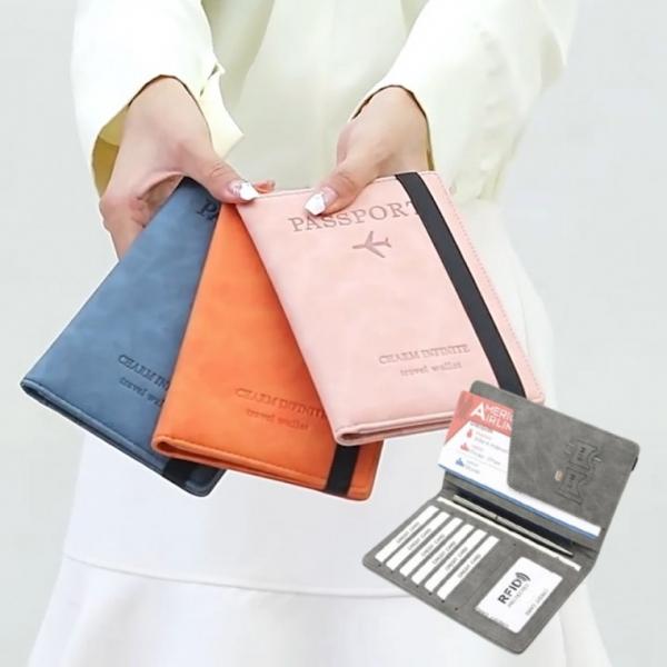 [ 재입고X]큰 사이즈로 비행기 티켓까지 쏙 안티스키밍 여권케이스 신여권 RFID 방지 파우치