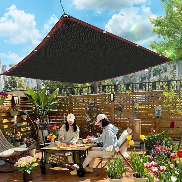 [도매라인] 세이드 차광막 블랙 4m X 6m 대형 차양막 차량 옥상 그늘막 차광막 타프 테라스 햇빛가림막