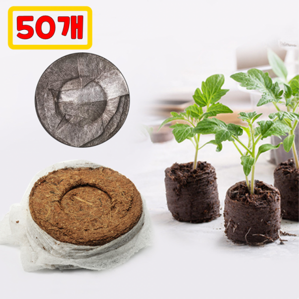 원예용 30mm 코인 상토 펠렛 압축 배양토 (50개)