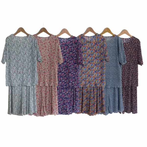 여름 파자마세트 주름상하세트 플반바지 홈웨어 촌캉스 여름잠옷 5부세트