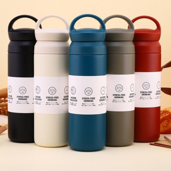 [CU] 손잡이 스텐 텀블러 350ml 500ml 진공 미니 물병 스테인레스 보냉 보온병 판촉물 사은품 각인 인쇄